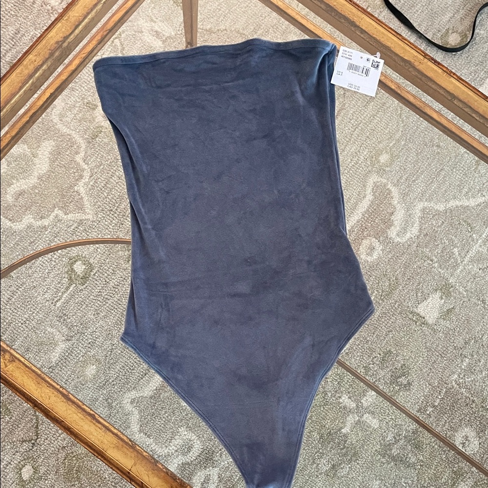 American Eagle  Blue velvet strapless bodysuit NWT SIZE S